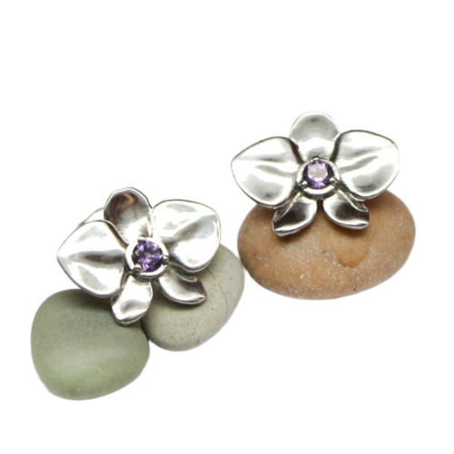 Orchid Flower Earrings